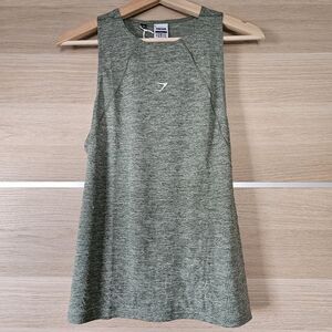 Gymshark Running Tank Women’s Size L Green Marl Regular Fit Racerback NWT